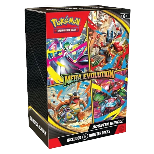 Pokemon Mega Evolutions booster bundle with 6 sealed booster packs and rare cards