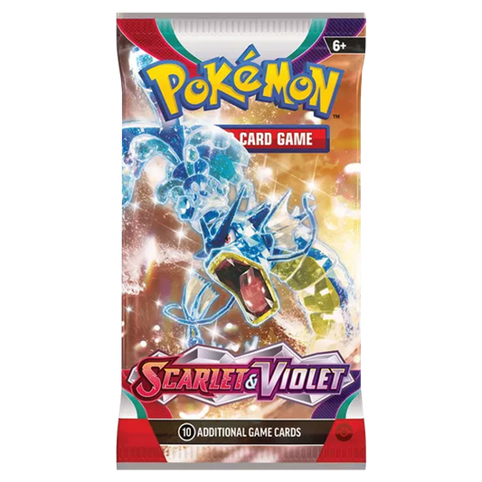 Pokémon Scarlet & Violet TCG booster pack featuring Paldea region Pokémon ex and foil cards